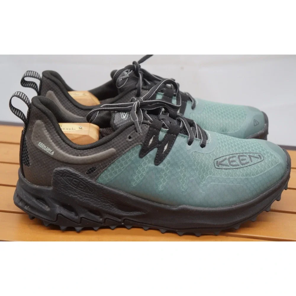 Keen Zionic Waterproof Hiking Outdoor Shoes 9 Green Black Lace Up Trail Men’s